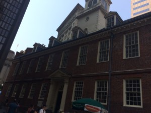 Old State House, one of the oldest buildings in Boston at over 300 years! Now a T station.