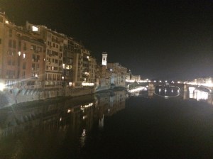 View from Ponte Vecchio at night